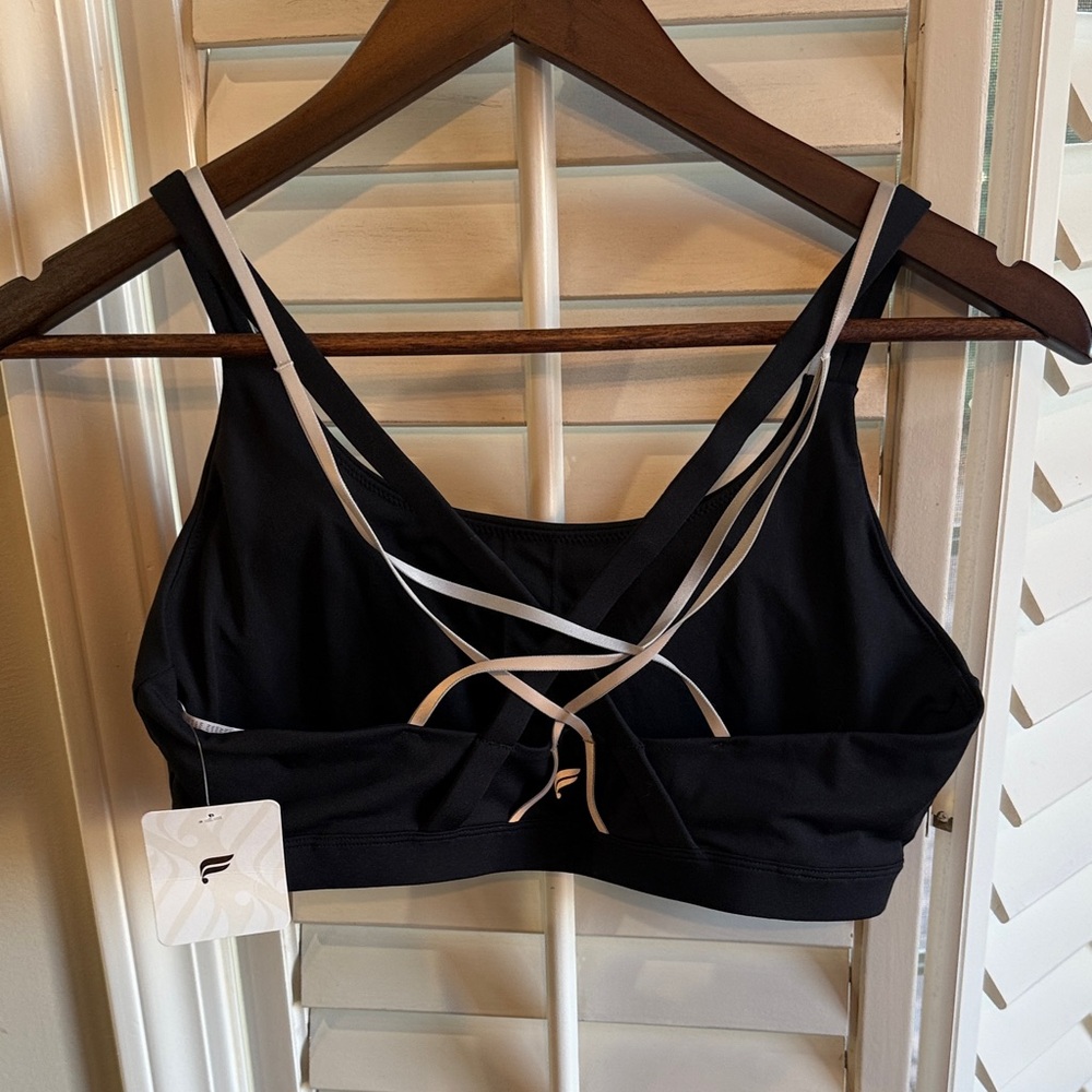 NWT Fabletics Dual Strap Black Sports Bra - Picture 5 of 5
